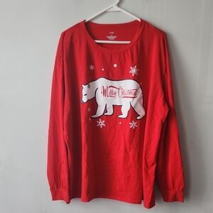 Festive Red Polar Bear Long Sleeve Kids Tee